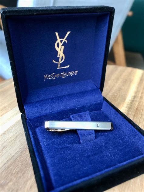 tie clip ysl|Yves Saint Laurent Vintage Enamel Tie Clip .